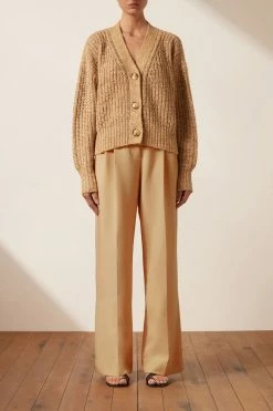 Shona Joy TOPS OLIVIA CARDIGAN - CAMEL/MULTI