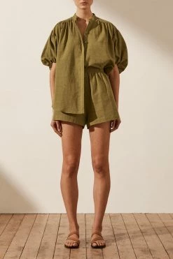 Shona Joy TOPS PRISCILA SHORT SLEEVE SHIRT - CUMIN