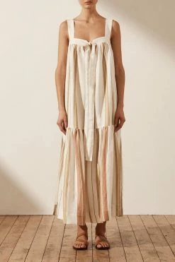 Shona Joy DRESSES SUZANA LINEN LOW BACK MIDI DRESS