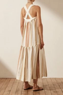 Shona Joy DRESSES SUZANA LINEN LOW BACK MIDI DRESS