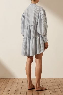 Shona Joy ROBERTA BALLOON SLEEVE TIERED MINI DRESS
