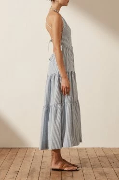 Shona Joy ROBERTA HALTER OPEN BACK MIDI DRESS