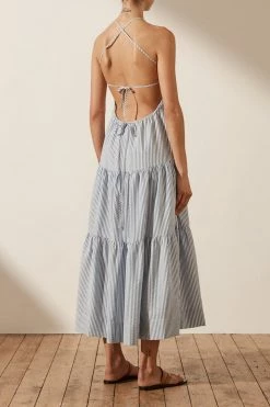 Shona Joy ROBERTA HALTER OPEN BACK MIDI DRESS