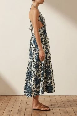 Shona Joy DRESSES DIANA SHIRRED BACKLESS MIDI DRESS