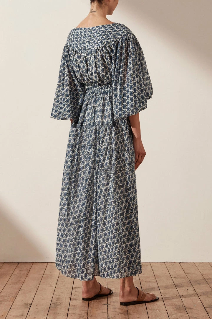 Shona Joy DANIELA PIN TUCK BALLOON SLEEVE MIDI DRESS DRESSES