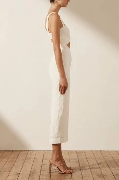 Shona Joy DRESSES SIMONE CROSS OVER MIDI DRESS - IVORY