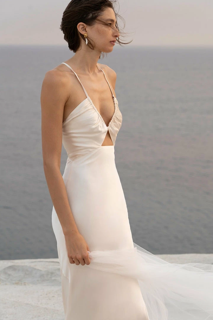 Shona Joy LA LUNE RUCHED BODICE MAXI DRESS - CREAM