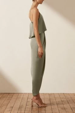 Shona Joy LUXE COCKTAIL FRILL DRESS - EUCALYPTUS DRESSES