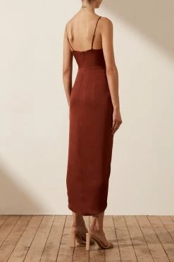 Shona Joy LUXE TIE FRONT COCKTAIL DRESS - SANGRIA DRESSES