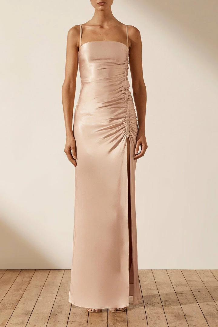 Shona Joy DRESSES LA LUNE RUCHED MAXI DRESS - DESERT ROSE