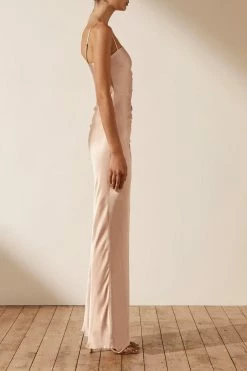 Shona Joy DRESSES LA LUNE RUCHED MAXI DRESS - DESERT ROSE