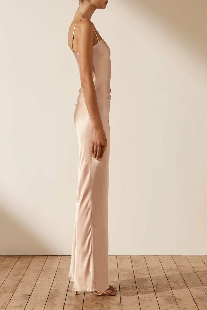 Shona Joy DRESSES LA LUNE RUCHED MAXI DRESS - DESERT ROSE