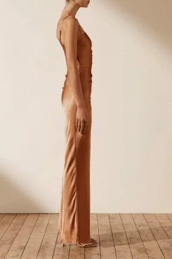 Shona Joy DRESSES LA LUNE RUCHED MAXI DRESS - COPPER