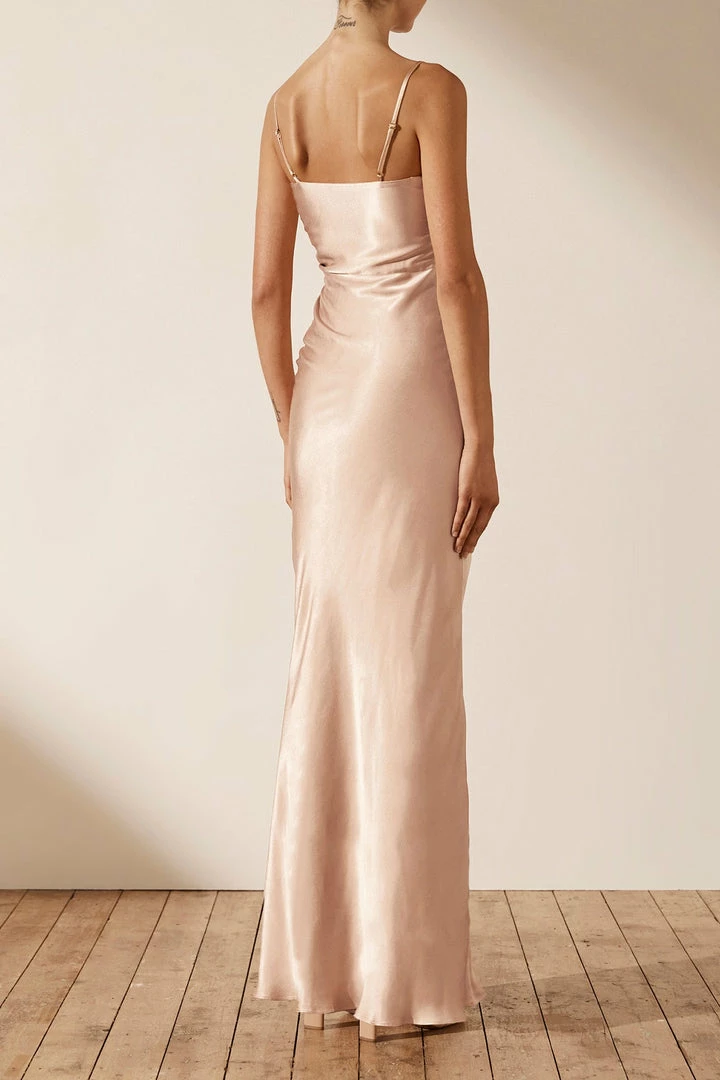 Shona Joy DRESSES LA LUNE RUCHED MAXI DRESS - DESERT ROSE