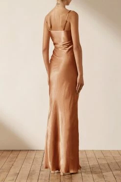 Shona Joy DRESSES LA LUNE RUCHED MAXI DRESS - COPPER