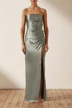 Shona Joy DRESSES LA LUNE RUCHED MAXI DRESS - SAGE