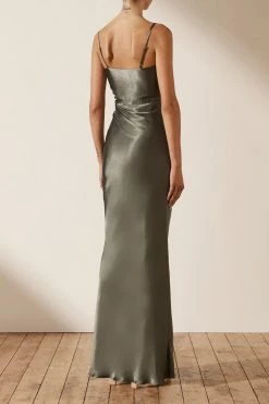 Shona Joy LA LUNE RUCHED MAXI DRESS - OLIVE