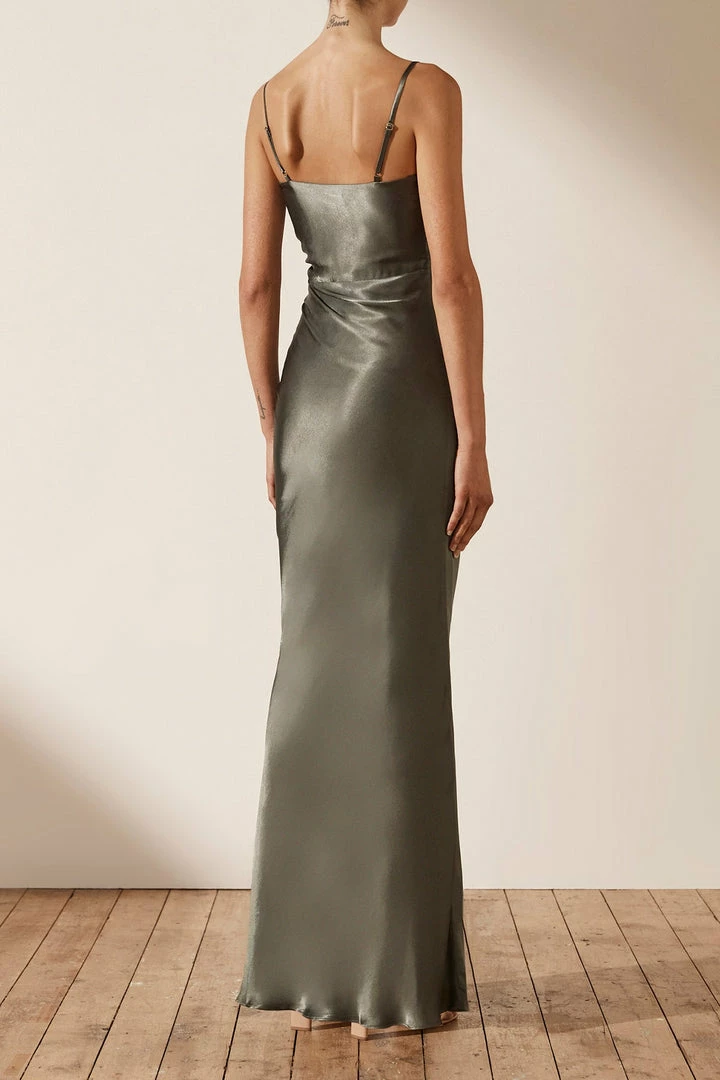 Shona Joy LA LUNE RUCHED MAXI DRESS - OLIVE