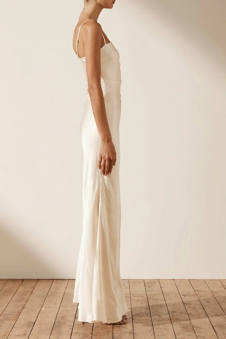 Shona Joy LA LUNE RUCHED MAXI DRESS - CREAM