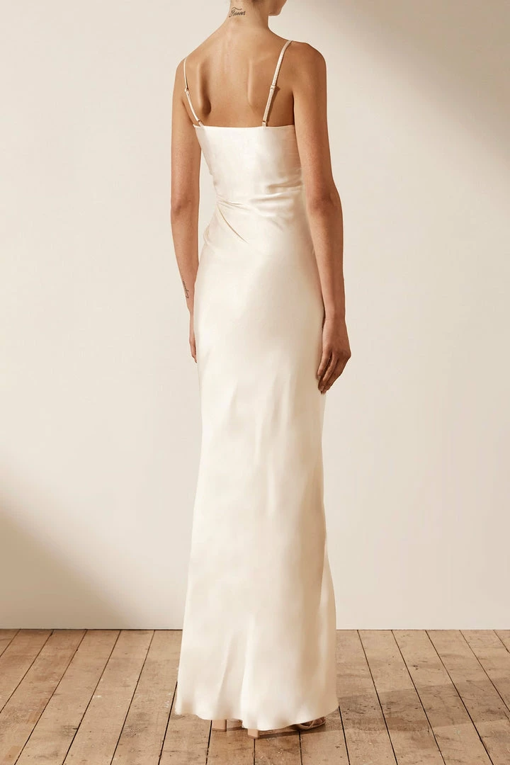 Shona Joy LA LUNE RUCHED MAXI DRESS - CREAM