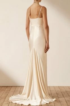 Shona Joy DRESSES LA LUNE LACE FRONT MAXI DRESS - CREAM