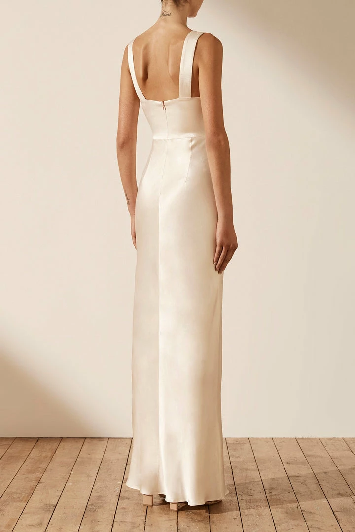 Shona Joy LA LUNE BOW TIE MAXI DRESS - CREAM DRESSES