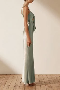 Shona Joy DRESSES LA LUNE BOW TIE MAXI DRESS - SAGE