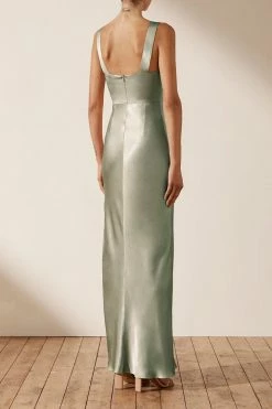 Shona Joy DRESSES LA LUNE BOW TIE MAXI DRESS - SAGE