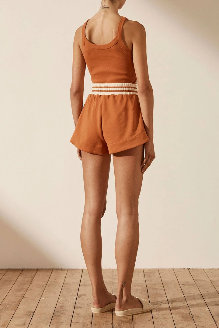 Shona Joy TOPS SJ RIB TANK - TURMERIC