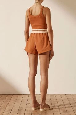 Shona Joy SJ CURVED HEM SHORT - TURMERIC KNITWEAR