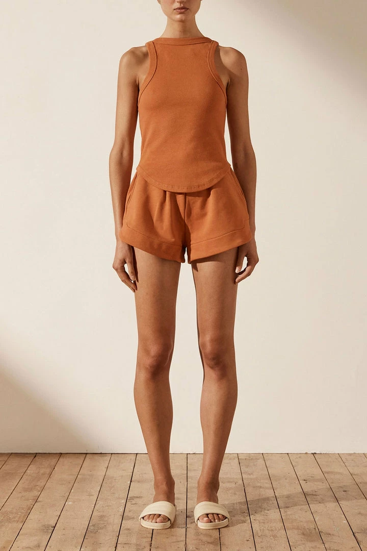 Shona Joy TOPS SJ RIB TANK - TURMERIC