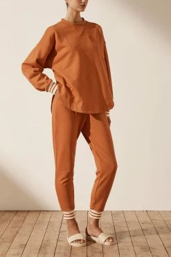 Shona Joy TOPS SJ LOGO CURVED HEM JUMPER - TURMERIC