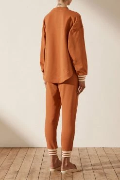 Shona Joy TOPS SJ LOGO CURVED HEM JUMPER - TURMERIC