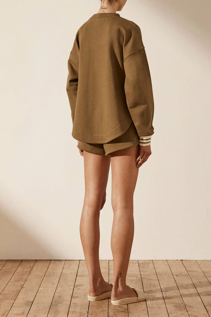 Shona Joy SJ LOGO CURVED HEM JUMPER - CUMIN TOPS