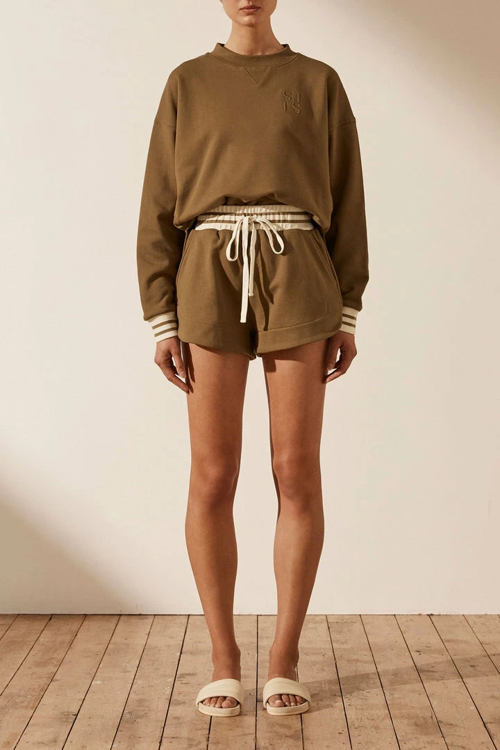 Shona Joy SJ LOGO CURVED HEM JUMPER - CUMIN TOPS