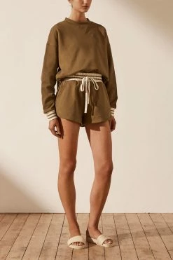 Shona Joy SJ LOGO CURVED HEM JUMPER - CUMIN TOPS