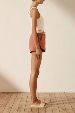 Shona Joy SJ CURVED HEM SHORT - RHUBARB KNITWEAR