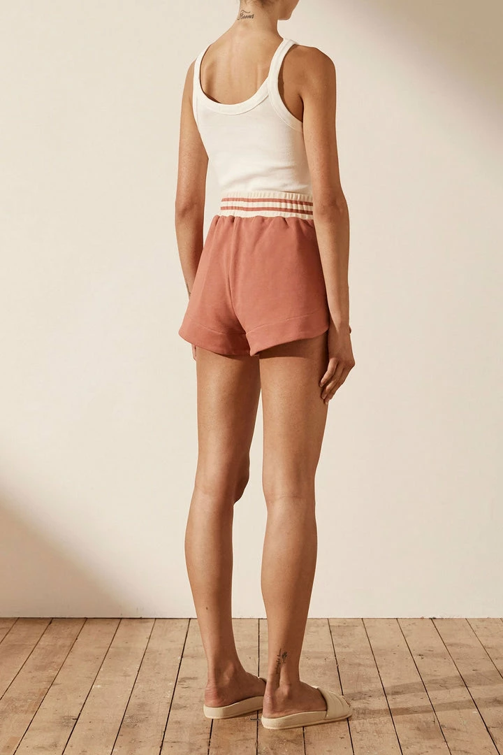Shona Joy SJ CURVED HEM SHORT - RHUBARB KNITWEAR