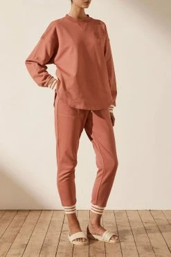 Shona Joy TOPS SJ LOGO CURVED HEM JUMPER - RHUBARB