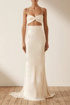 Shona Joy TOPS LA LUNE TWIST FRONT BRA TOP - CREAM