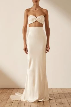 Shona Joy TOPS LA LUNE TWIST FRONT BRA TOP - CREAM