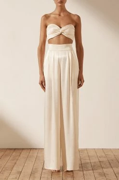 Shona Joy TOPS LA LUNE TWIST FRONT BRA TOP - CREAM