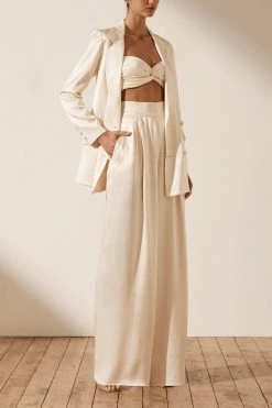 Shona Joy TOPS LA LUNE TWIST FRONT BRA TOP - CREAM