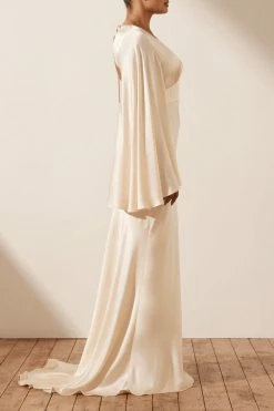 Shona Joy LA LUNE BACKLESS MAXI DRESS - CREAM