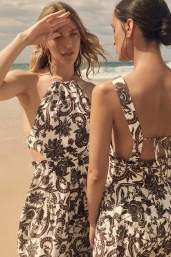 Shona Joy DRESSES DAHLIA LINEN BACKLESS MIDI DRESS