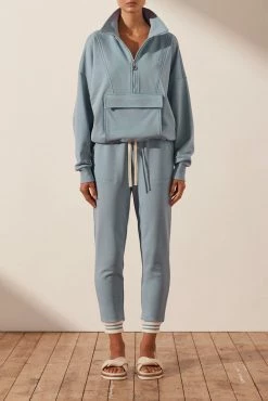Shona Joy KNITWEAR SJ SWEAT PANT - CHALK BLUE