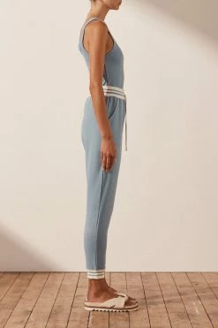Shona Joy KNITWEAR SJ SWEAT PANT - CHALK BLUE