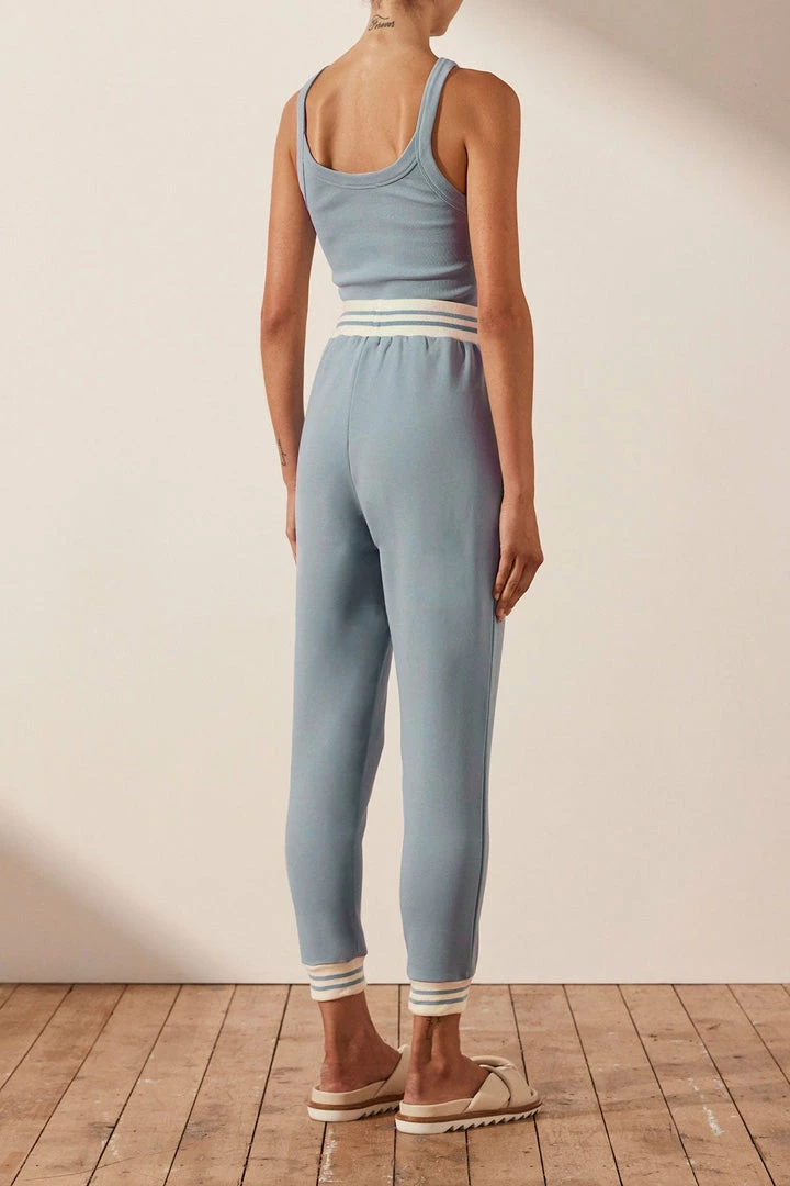 Shona Joy KNITWEAR SJ SWEAT PANT - CHALK BLUE