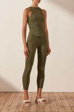 Shona Joy SJ RIB LEGGINGS - MILITARY