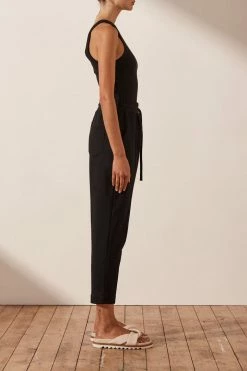 Shona Joy SJ DROP CROTCH PANT - BLACK KNITWEAR